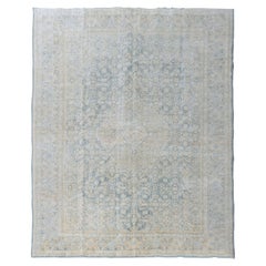 Vieux tapis persan de Tabriz légèrement vieilli  7'7 x 10'8 pouces