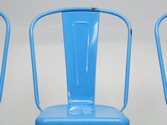 Vintage Lightly Distressed Set of (6) Tolix Steel Stacking Chairs Indoor Outdoor