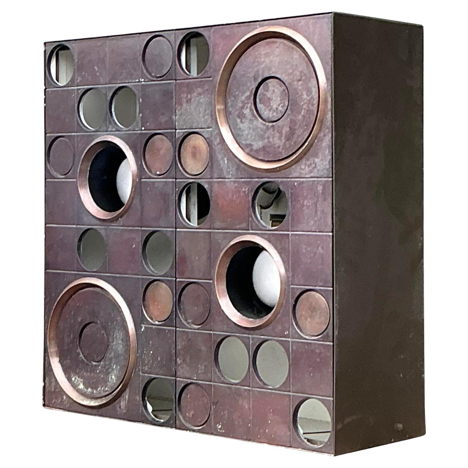 Vintage Lightolier Brutalist Block Light Box For Sale