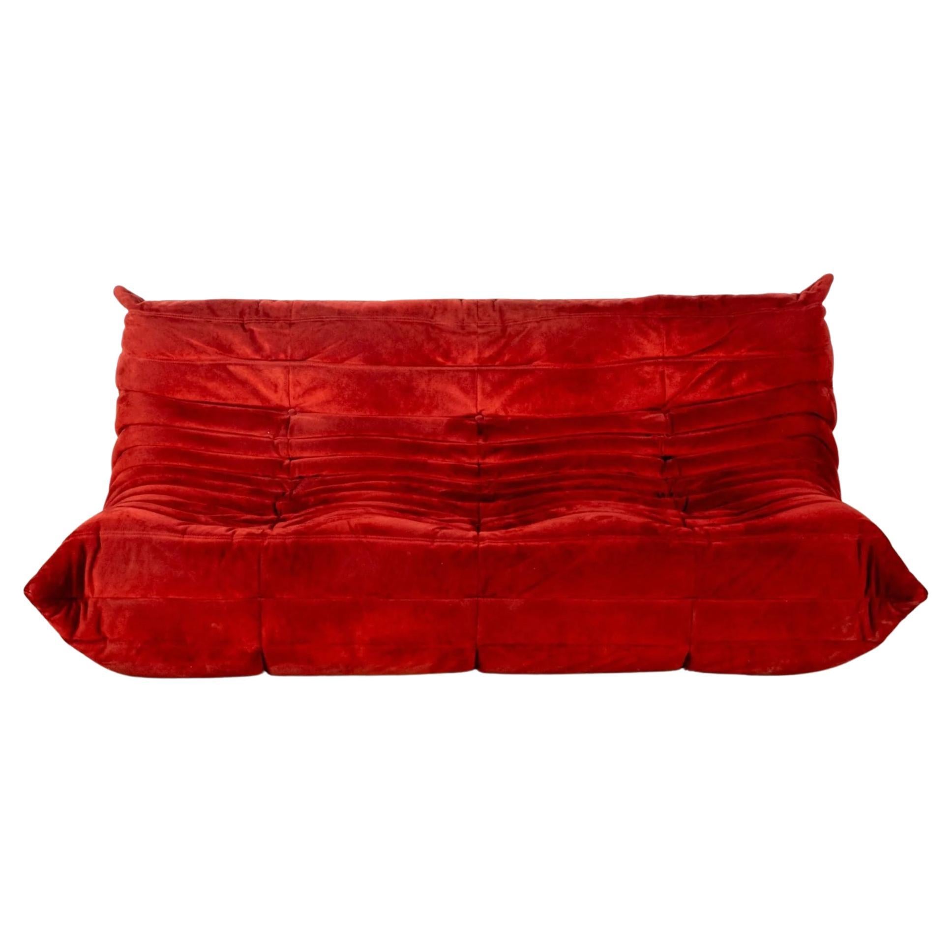 Vintage Ligne Roset 3-Seater TOGO by Michel Ducaroy, Original Fabric