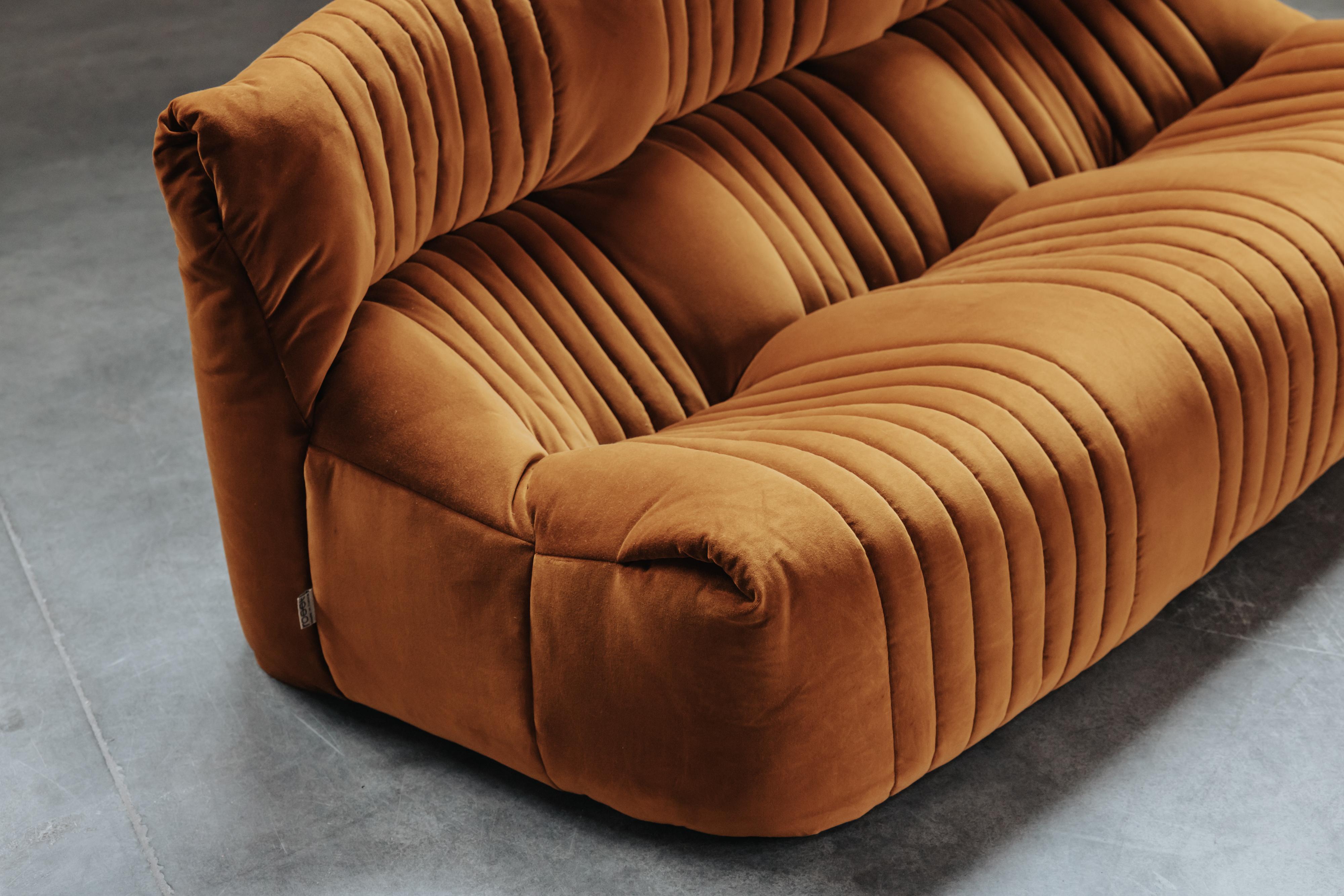 Tissu d'ameublement Vintage Ligne Roset Aralia Sofa From France, Circa 1970 en vente
