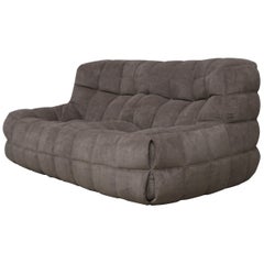 Vintage Ligne Roset Kashima Loveseat Re-Upholstered in Velvet Fabric