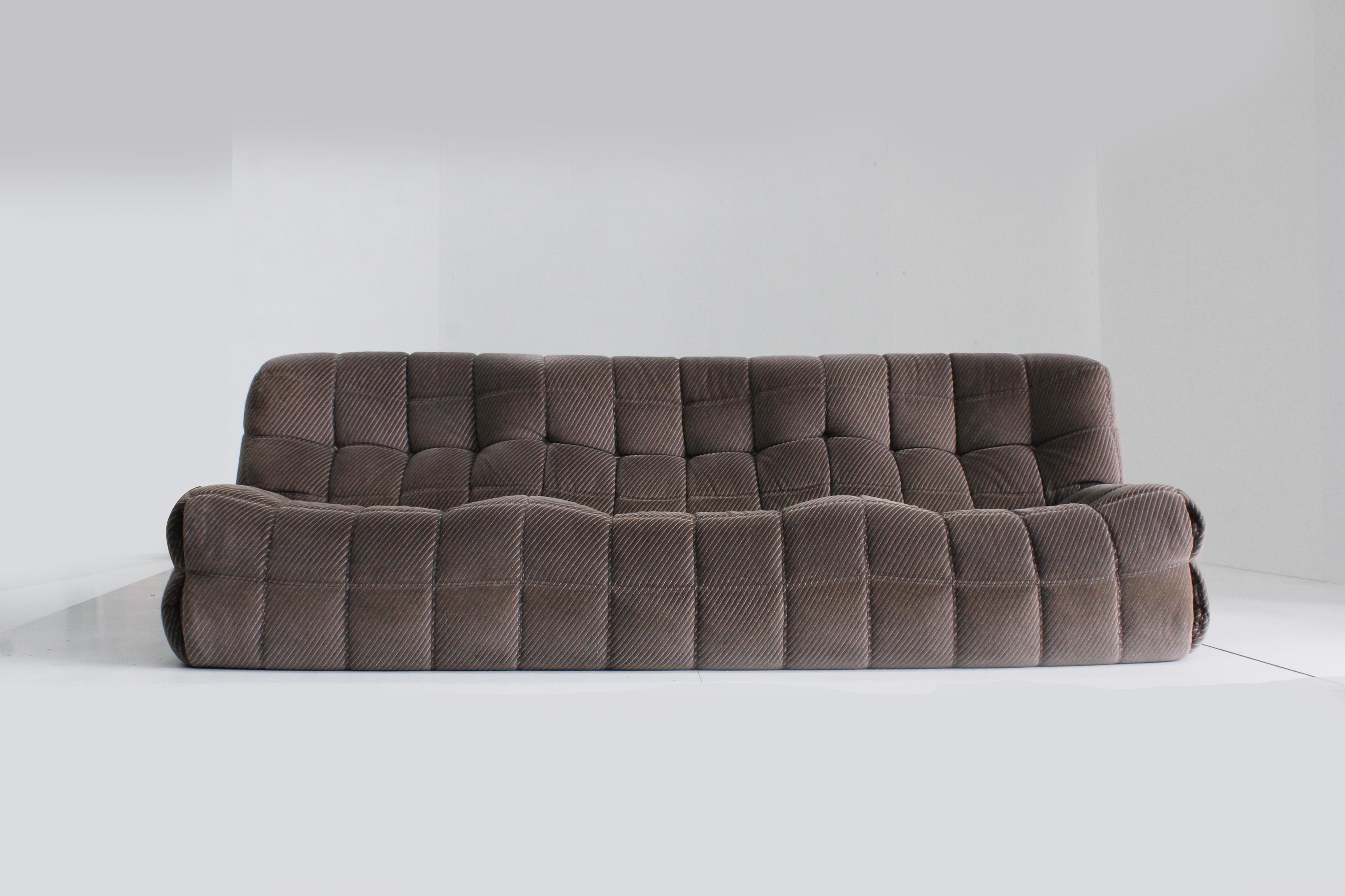 Fabric Vintage Ligne Roset Kashima Sofa 3 Seater by Michel Ducaroy