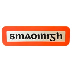 Vintage Like New IBM "Think" Sign in Irish / Gaelic "Smaoinigh" - Rare