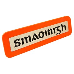 Vintage Like New IBM "Think" Sign in Irish / Gaelic "Smaoinigh" - Rare