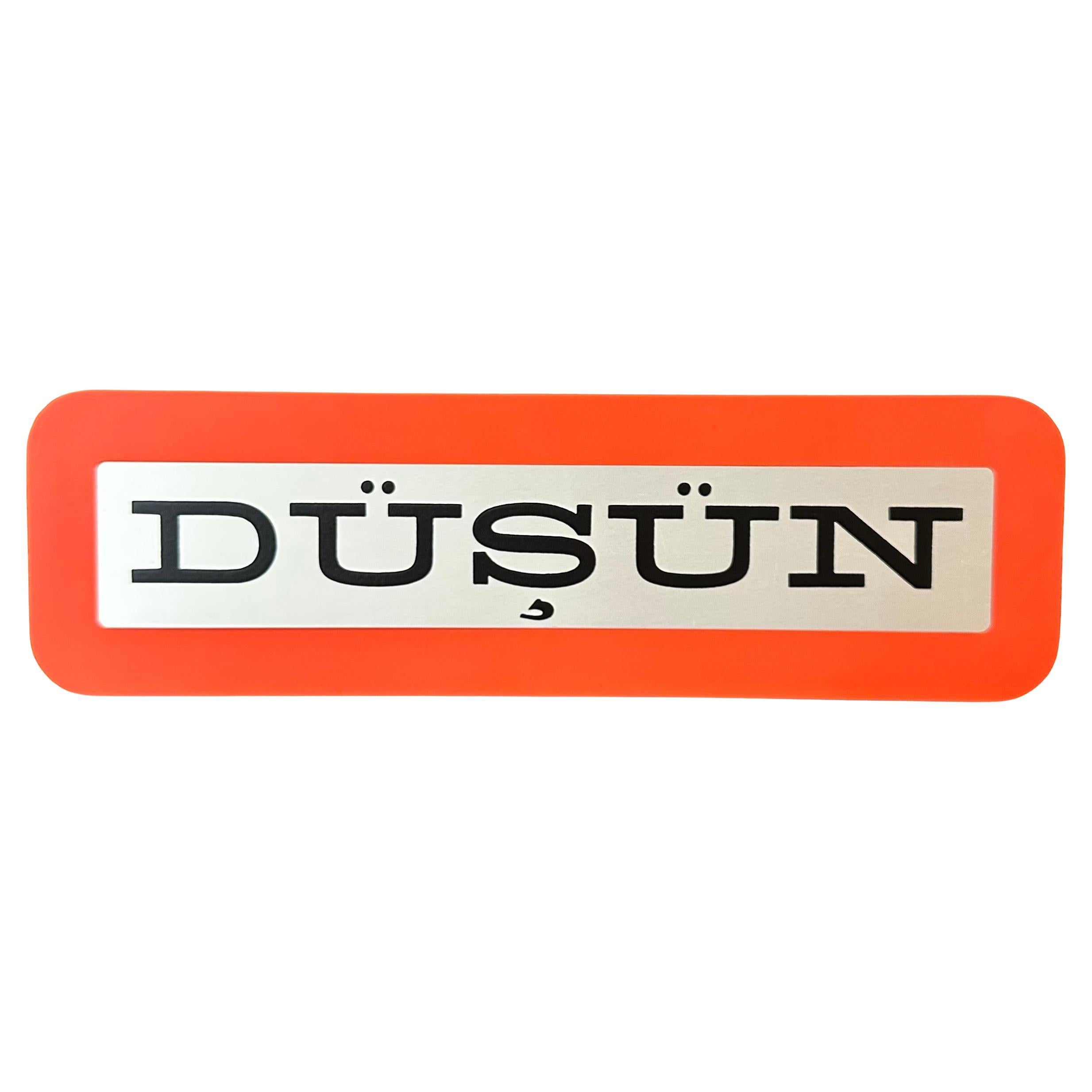 Vintage By &New "Think", cartello in turco "Düşün" - Rare