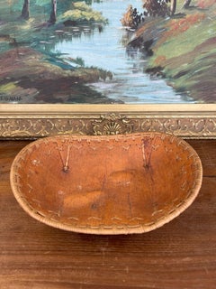 Vintage Likely Native American Birch Bark and Sweetgrass Hand-Sewn Bowl