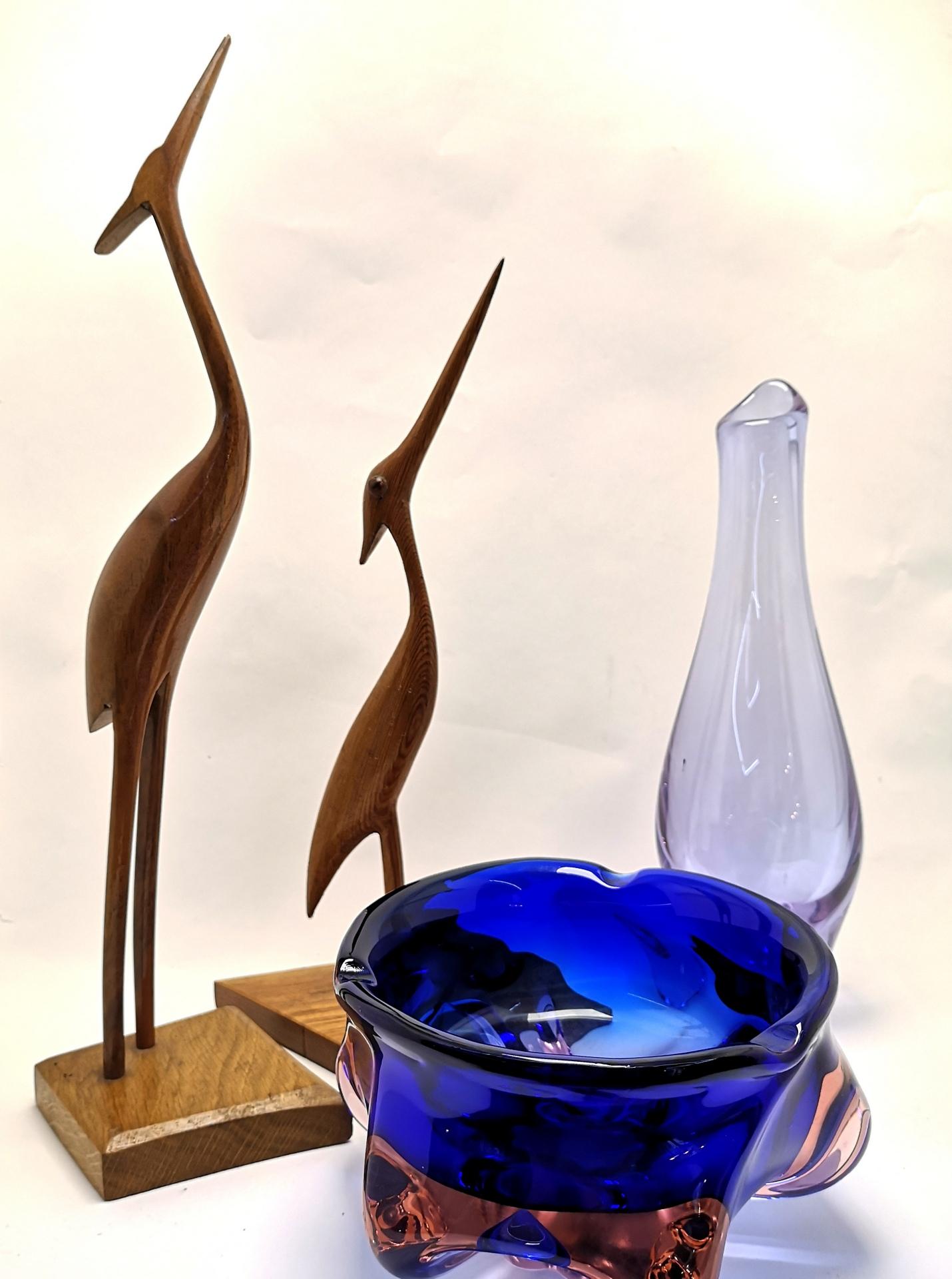Vintage lilac glass vase, 1960s. Attributed to Miloslav Klinger, Zelezny Brod.