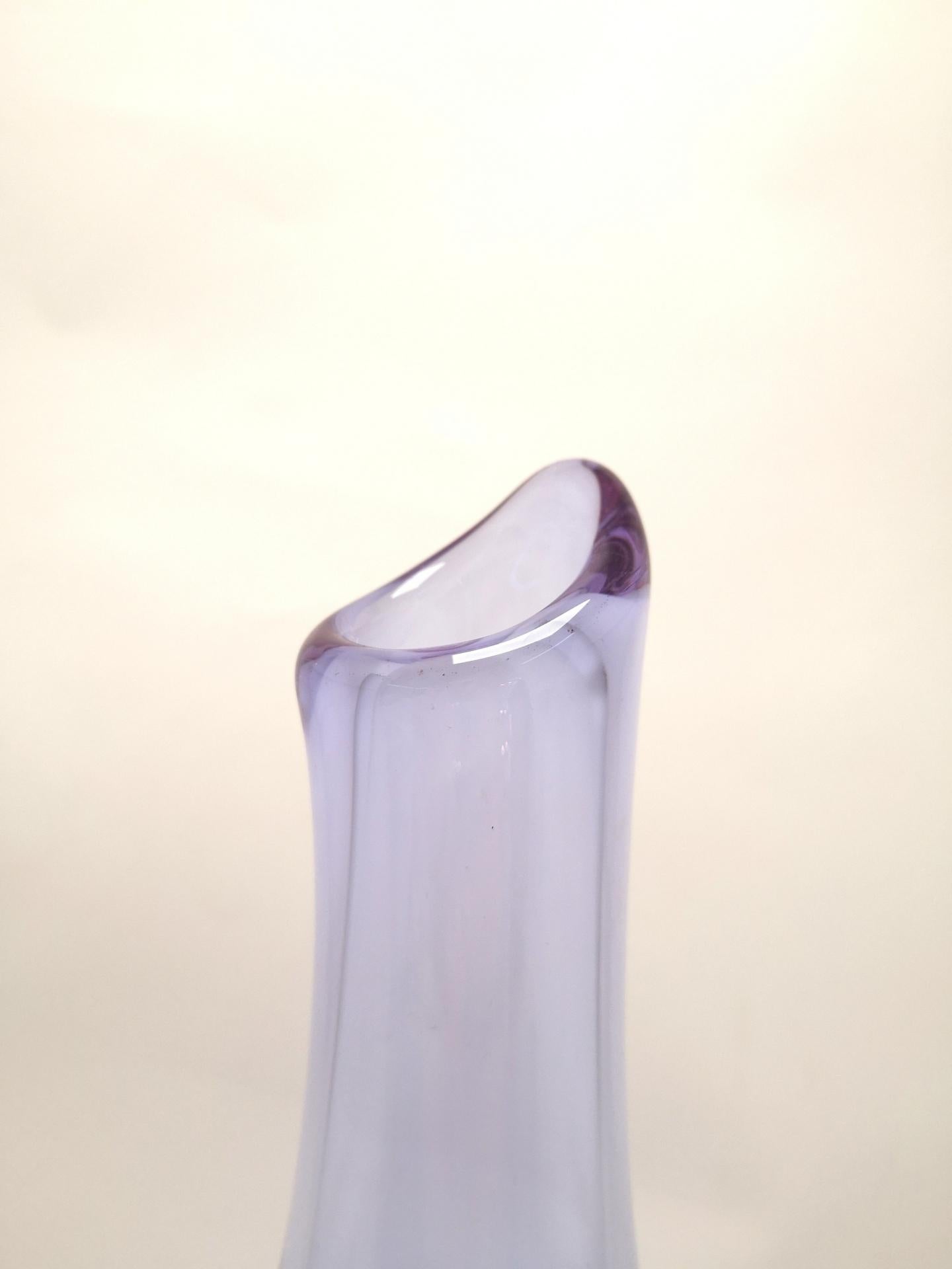 Mid-20th Century Vintage Lilac Glass Vase, 1960s For Sale