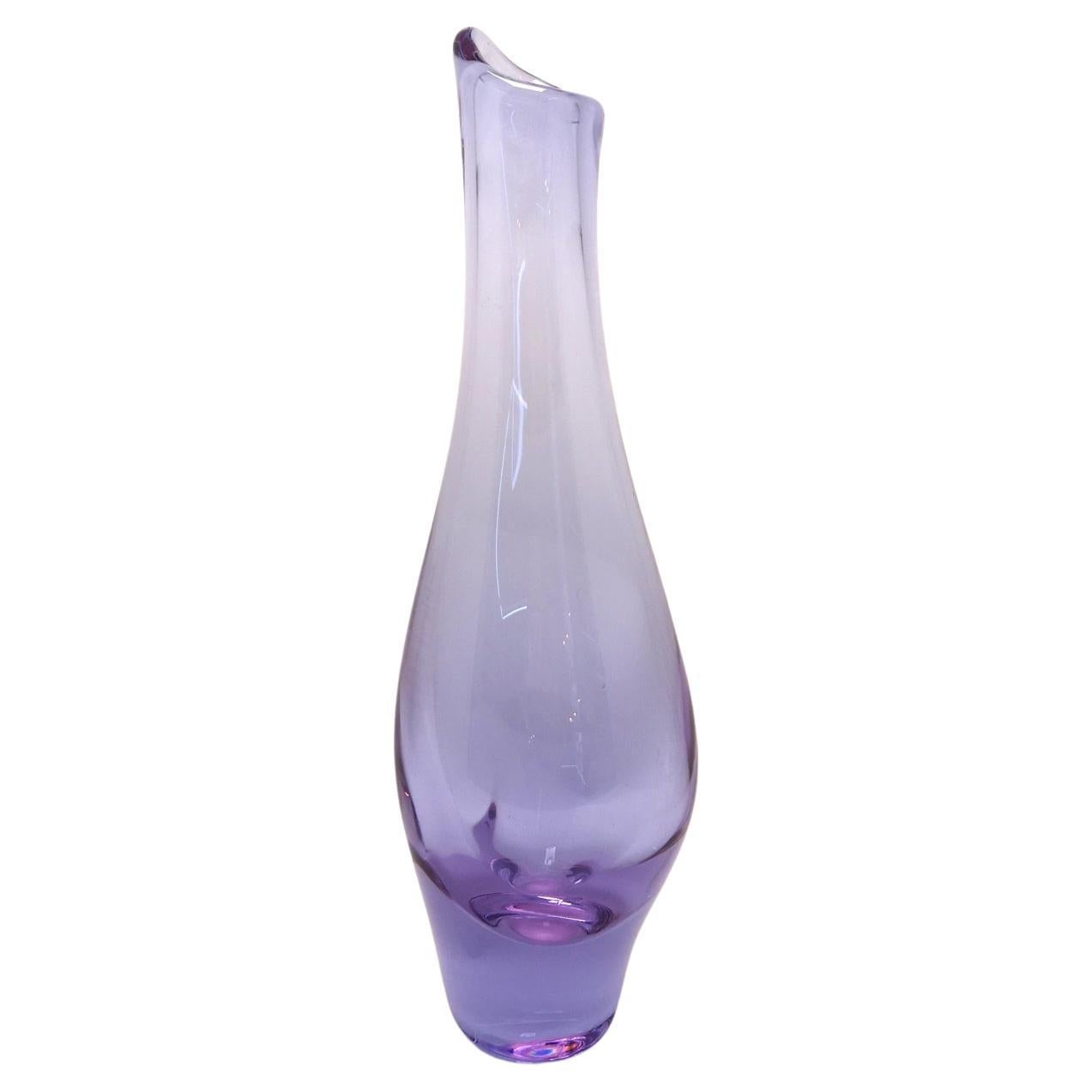 Vintage Lilac Glass Vase, 1960s For Sale