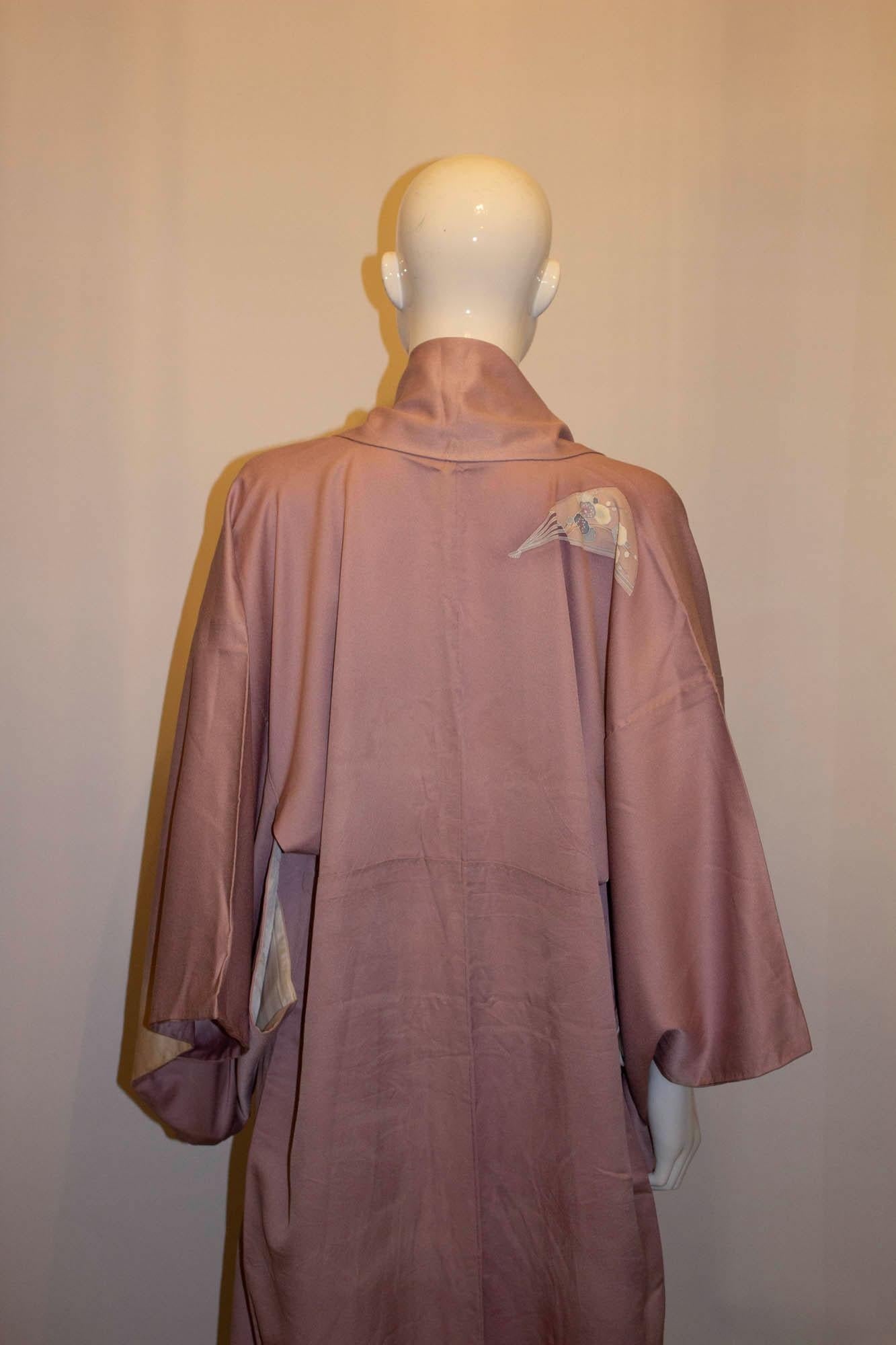 Women's or Men's Vintage Lilac Kimono For Sale