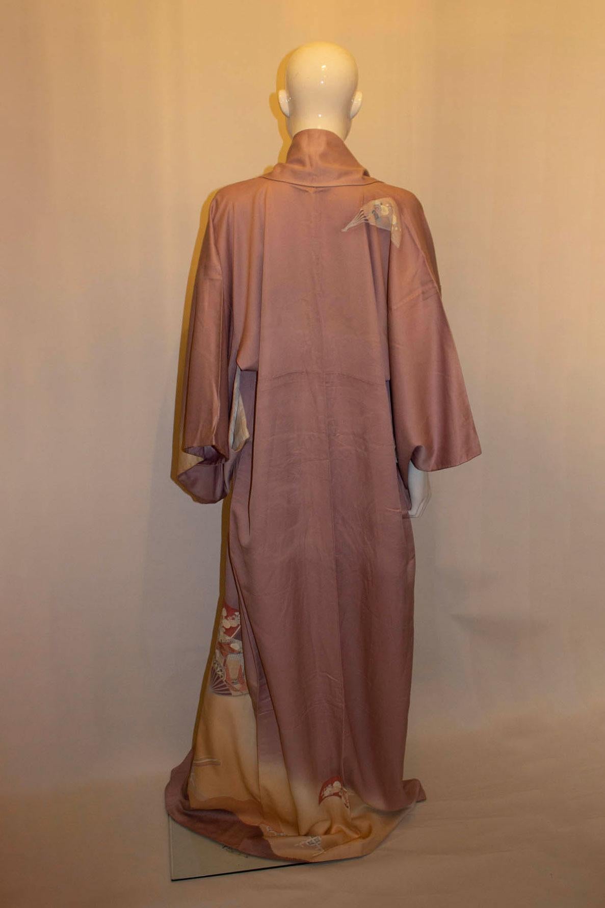 Vintage Lilac Kimono For Sale 1