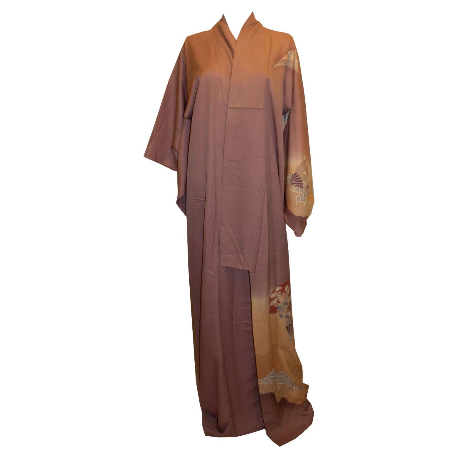 Vintage Lilac Kimono For Sale