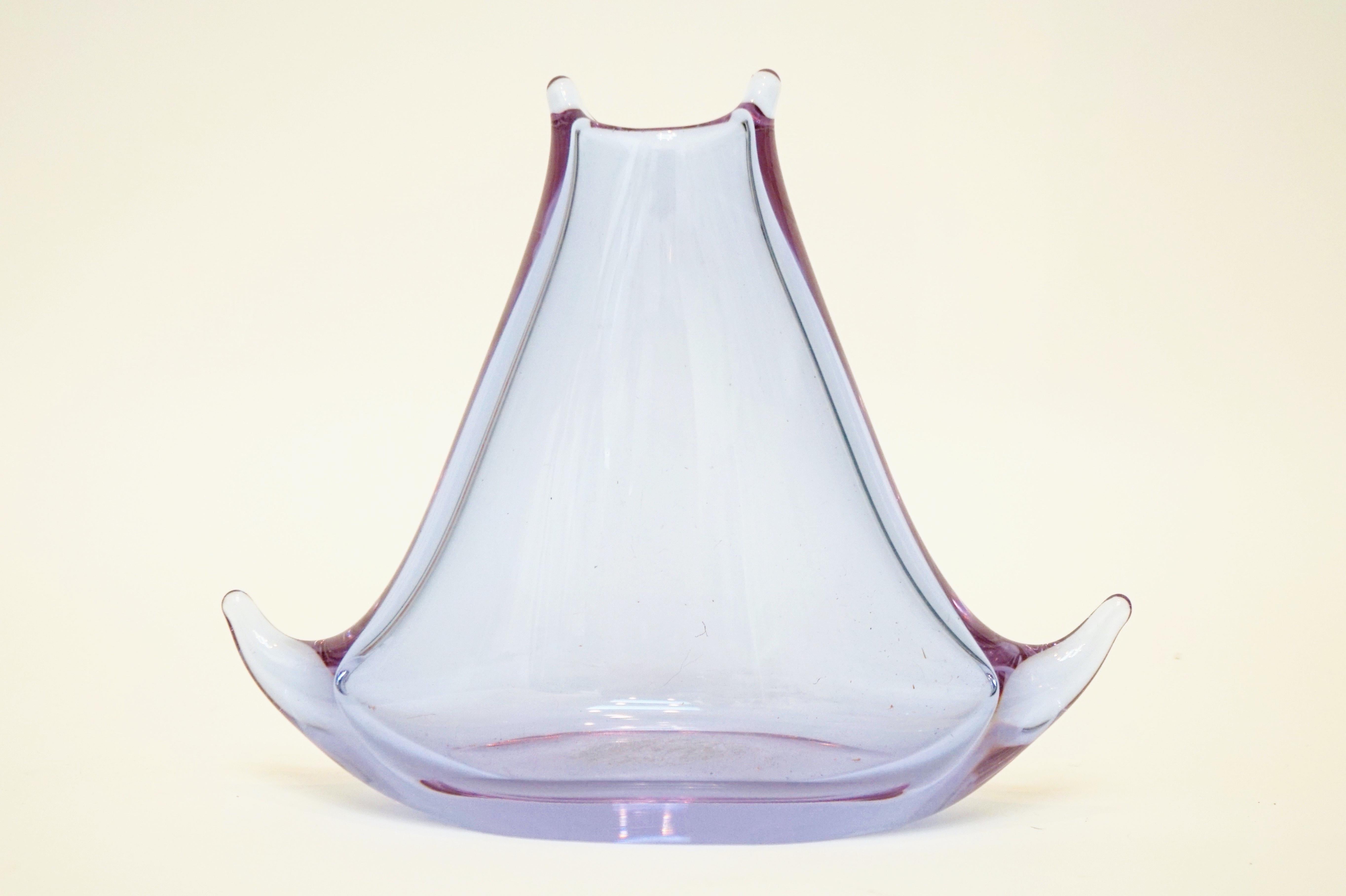 Vintage Lilac Purple Murano Glass Vase 3