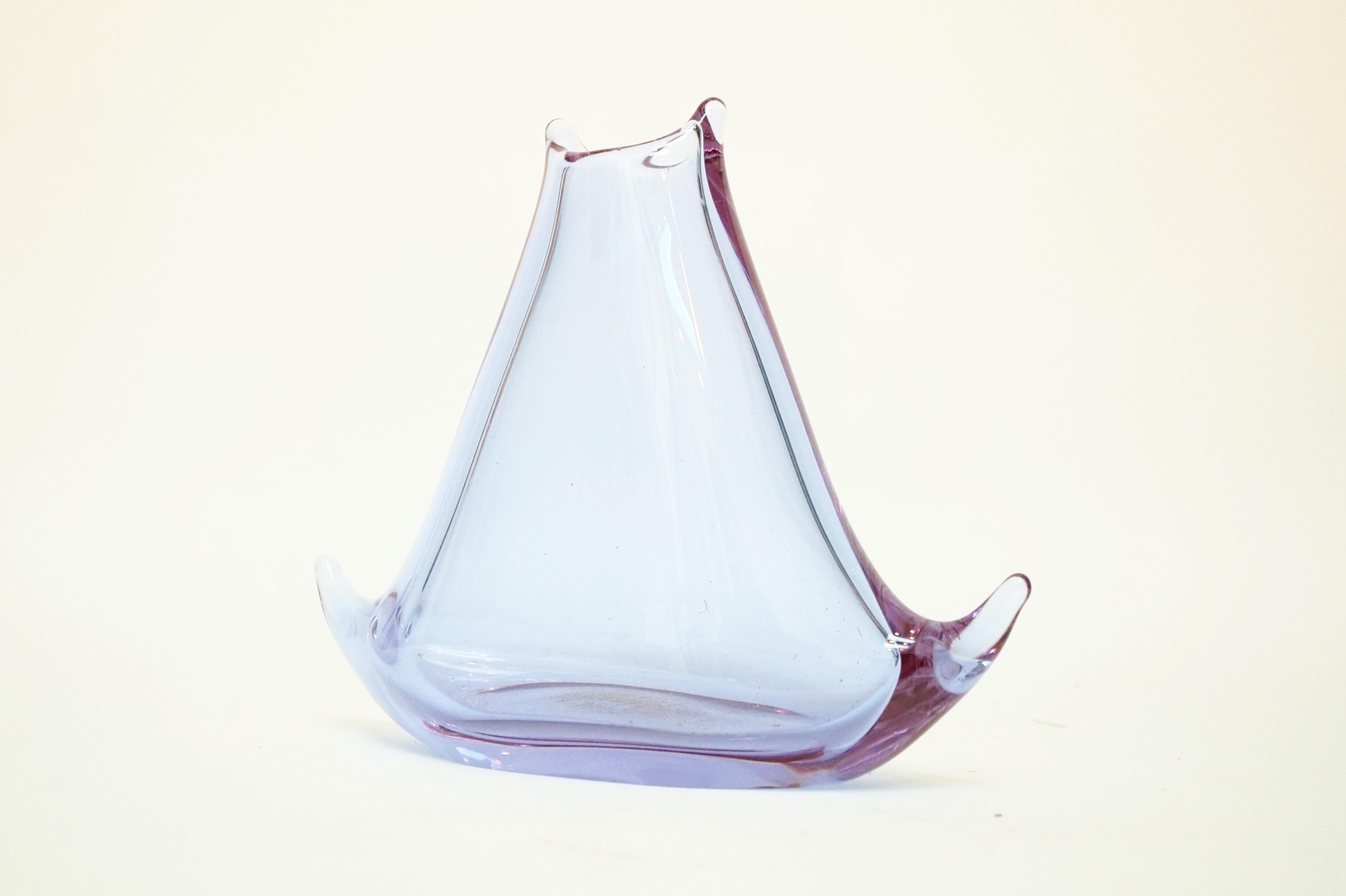 Vintage Lilac Purple Murano Glass Vase 4