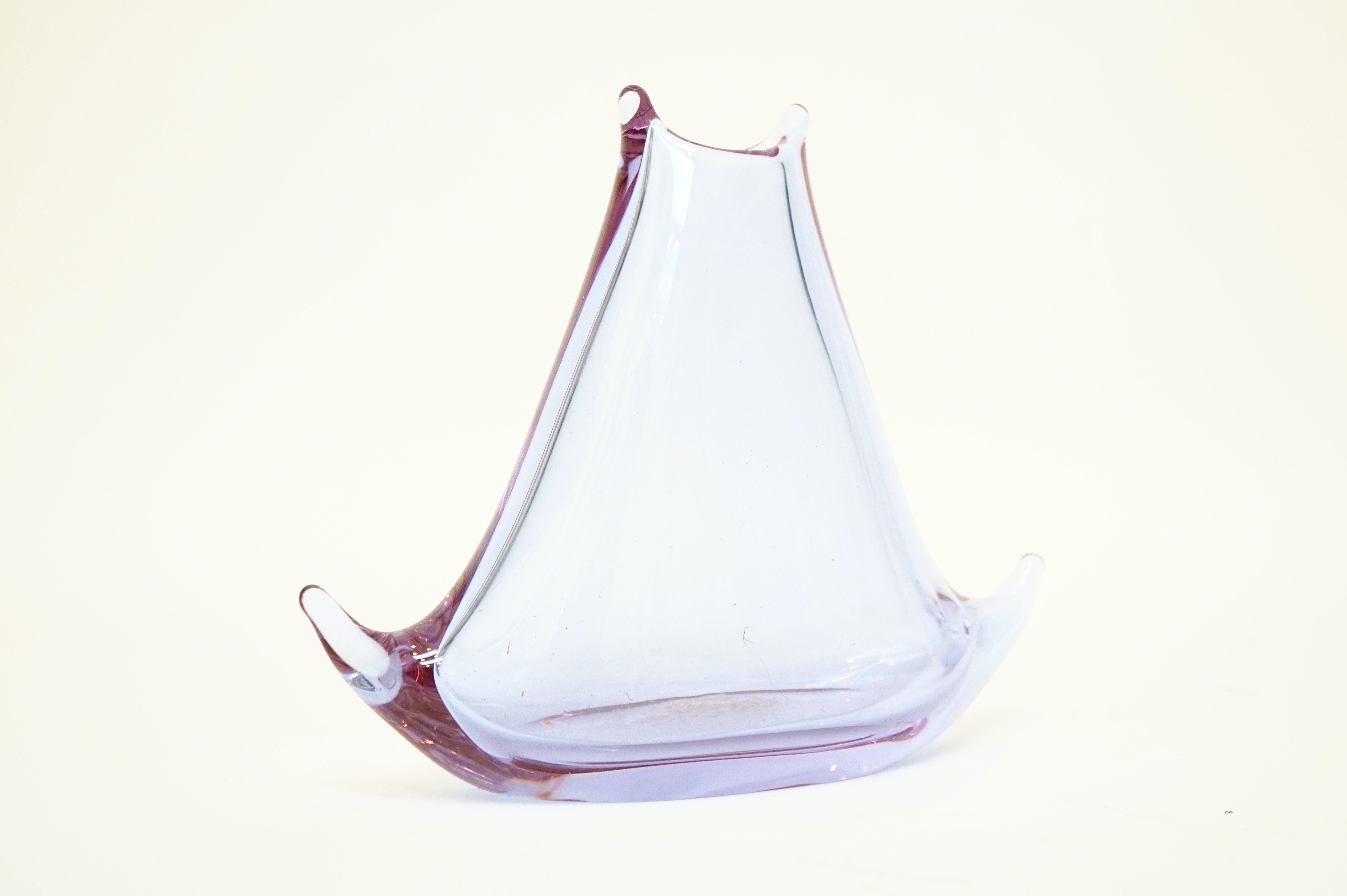 Vintage Lilac Purple Murano Glass Vase 5
