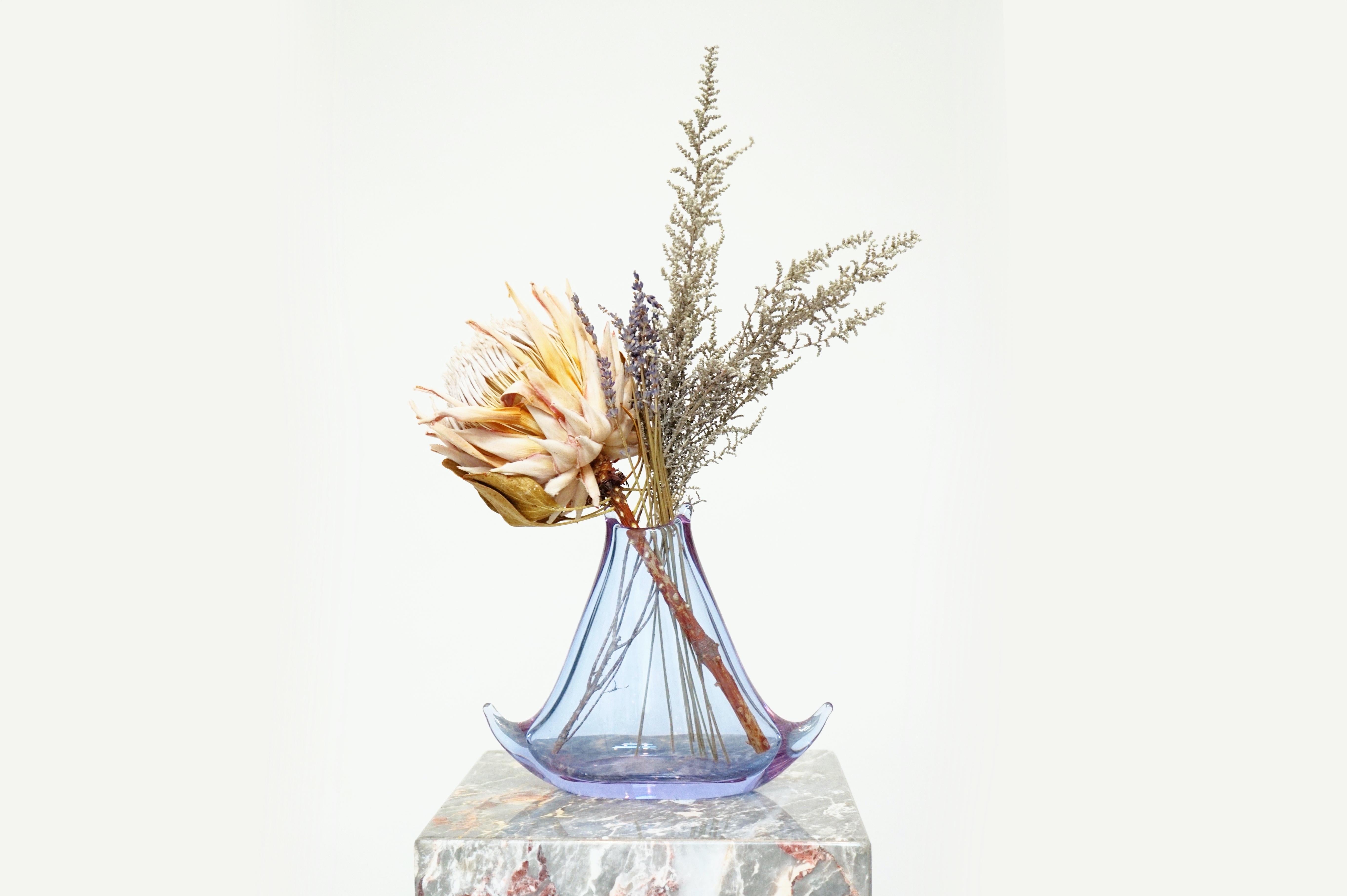 Modern Vintage Lilac Purple Murano Glass Vase