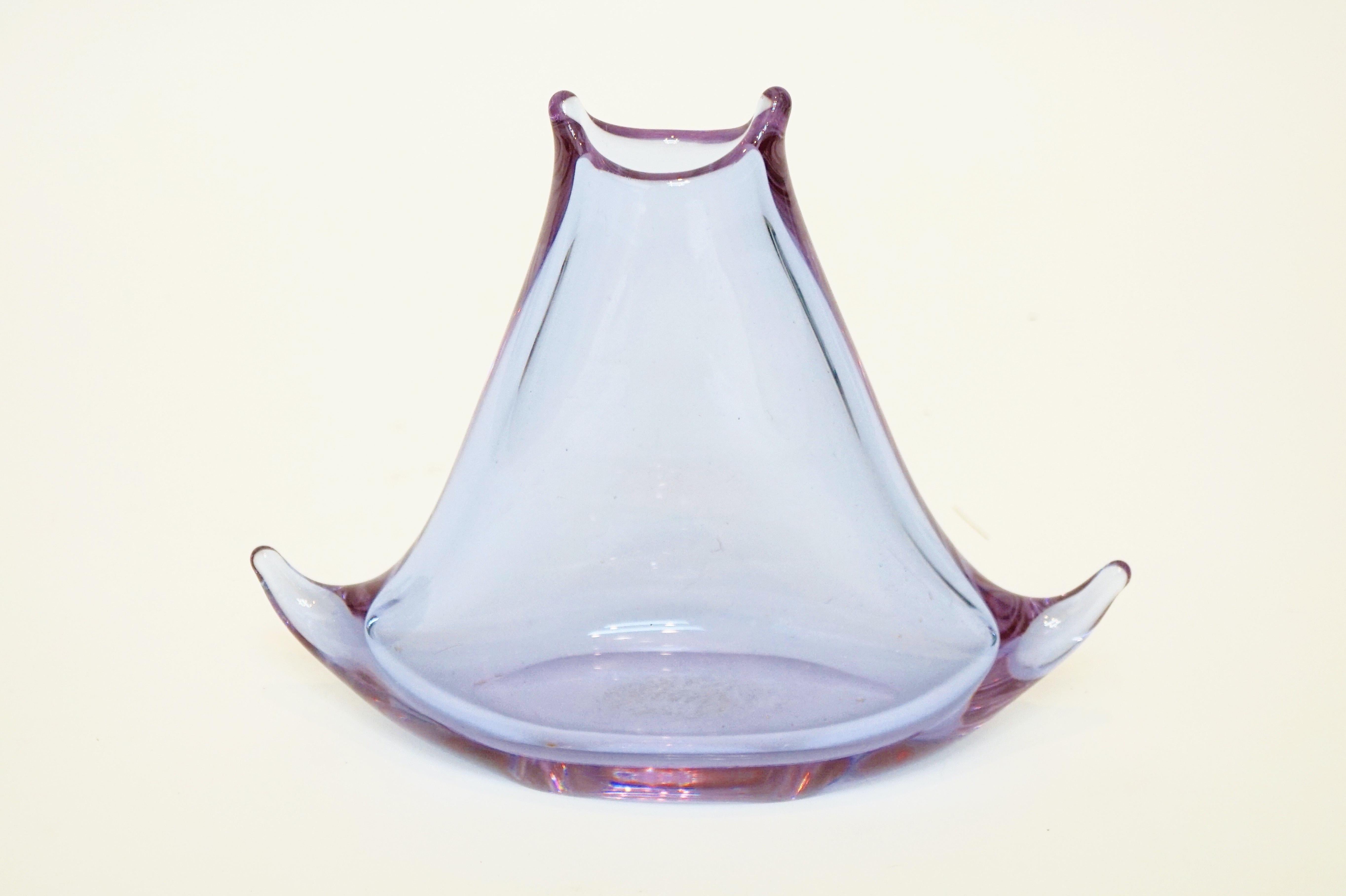 Vintage Lilac Purple Murano Glass Vase 1