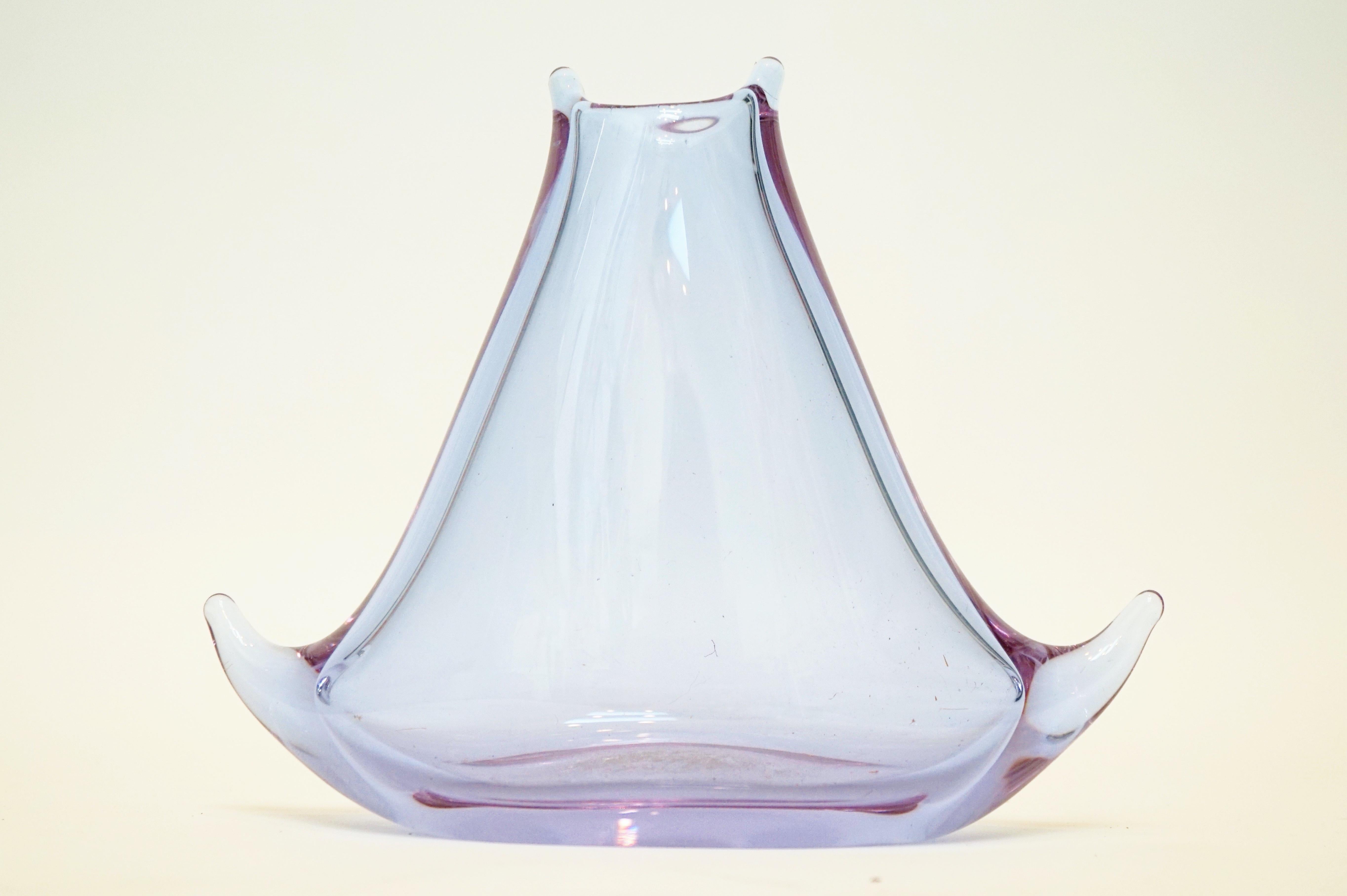 Vintage Lilac Purple Murano Glass Vase 2