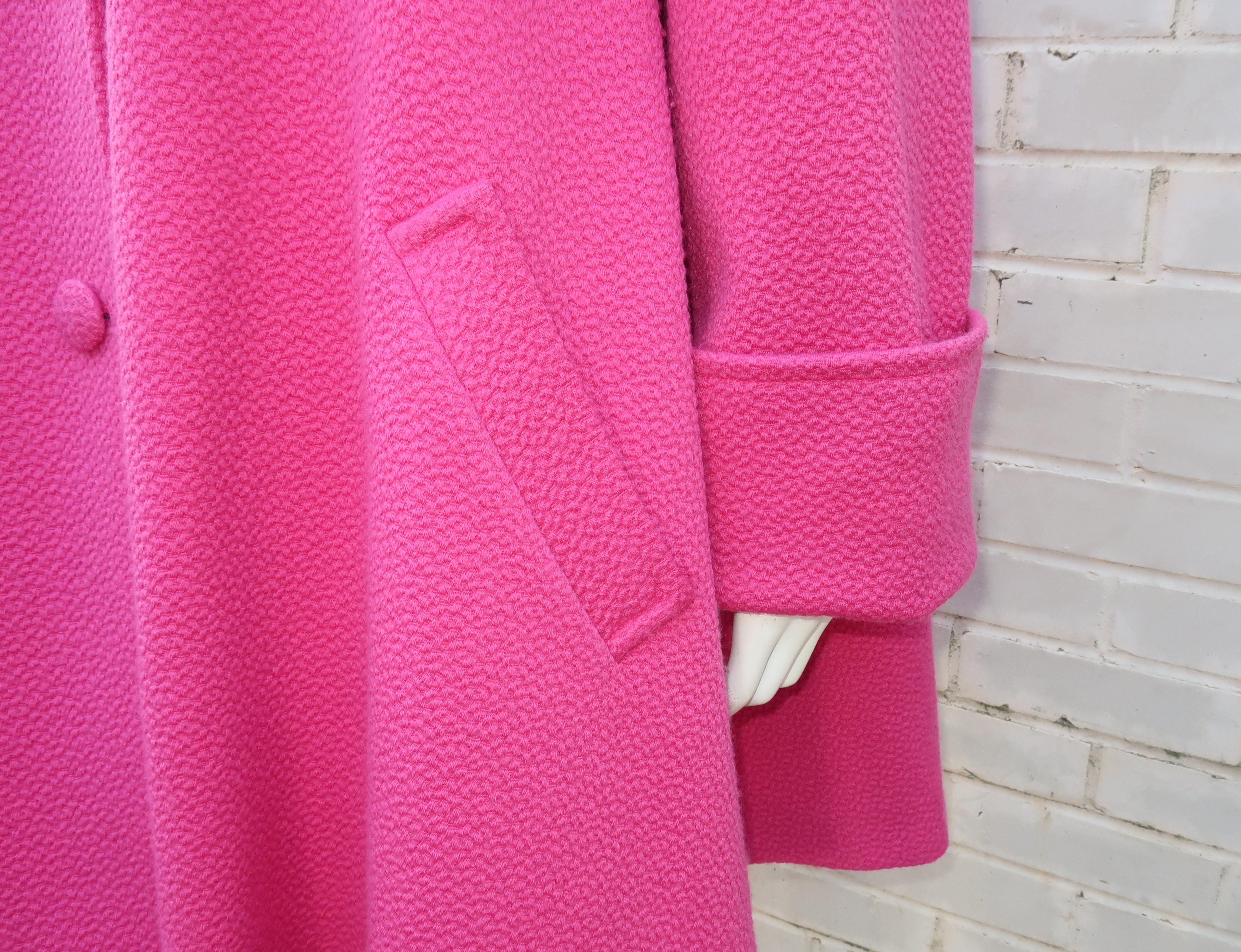 hot pink wool coat