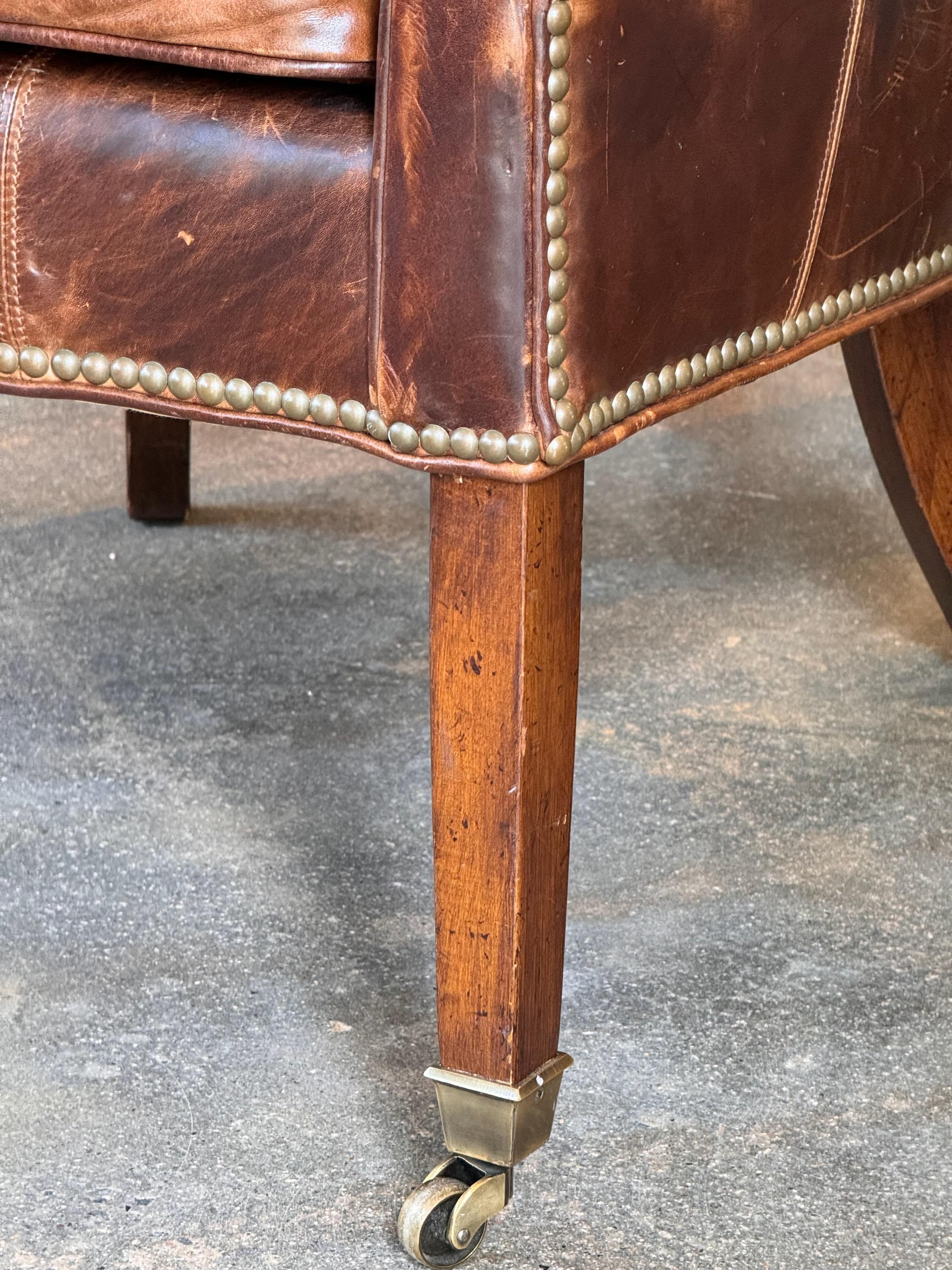 Vintage Lillian August Leather Chair In Good Condition In Charlottesville, VA