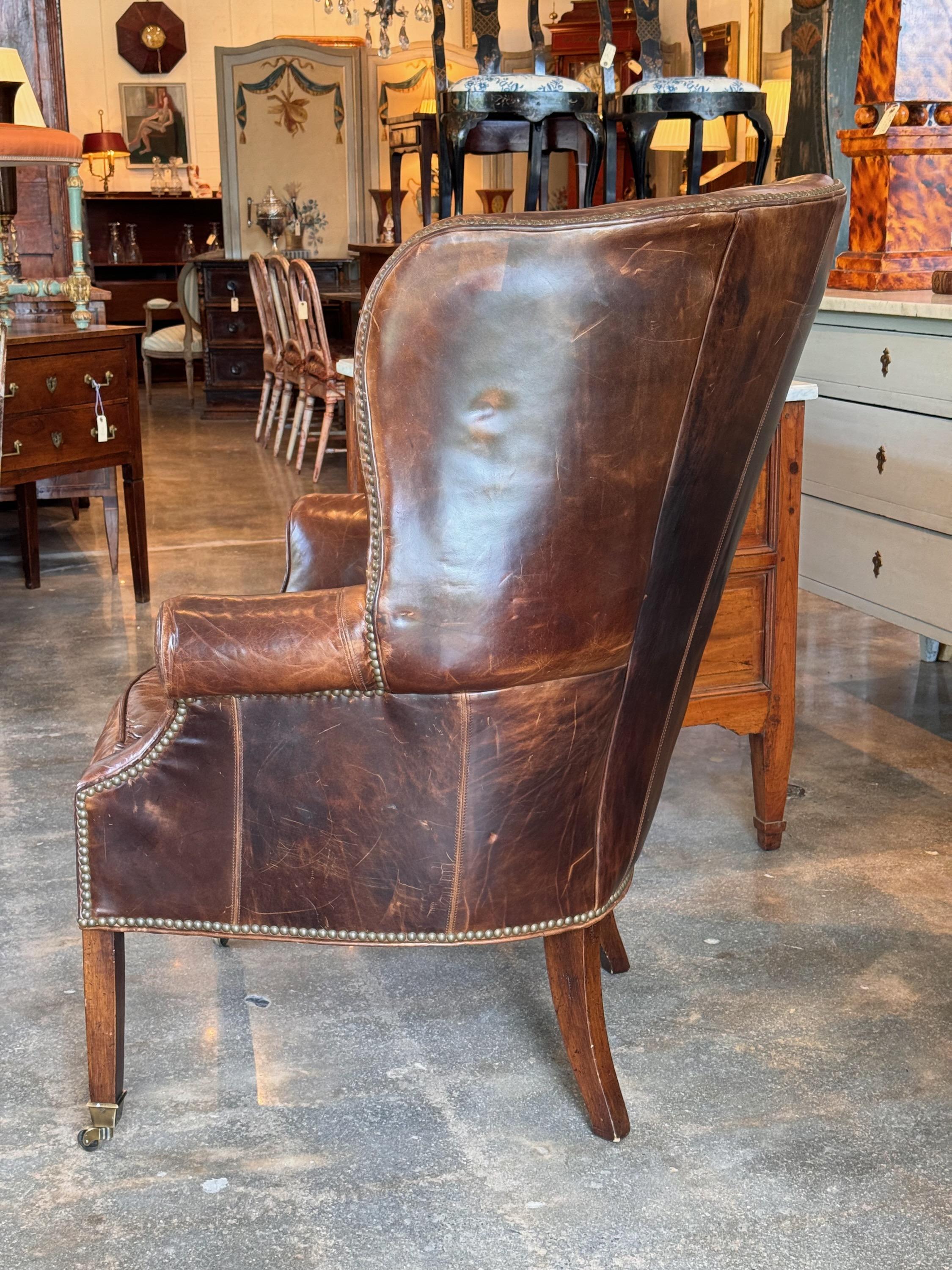 Contemporary Vintage Lillian August Leather Chair