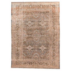 Vintage Lillian Rug with Slate Field and Palmette Border