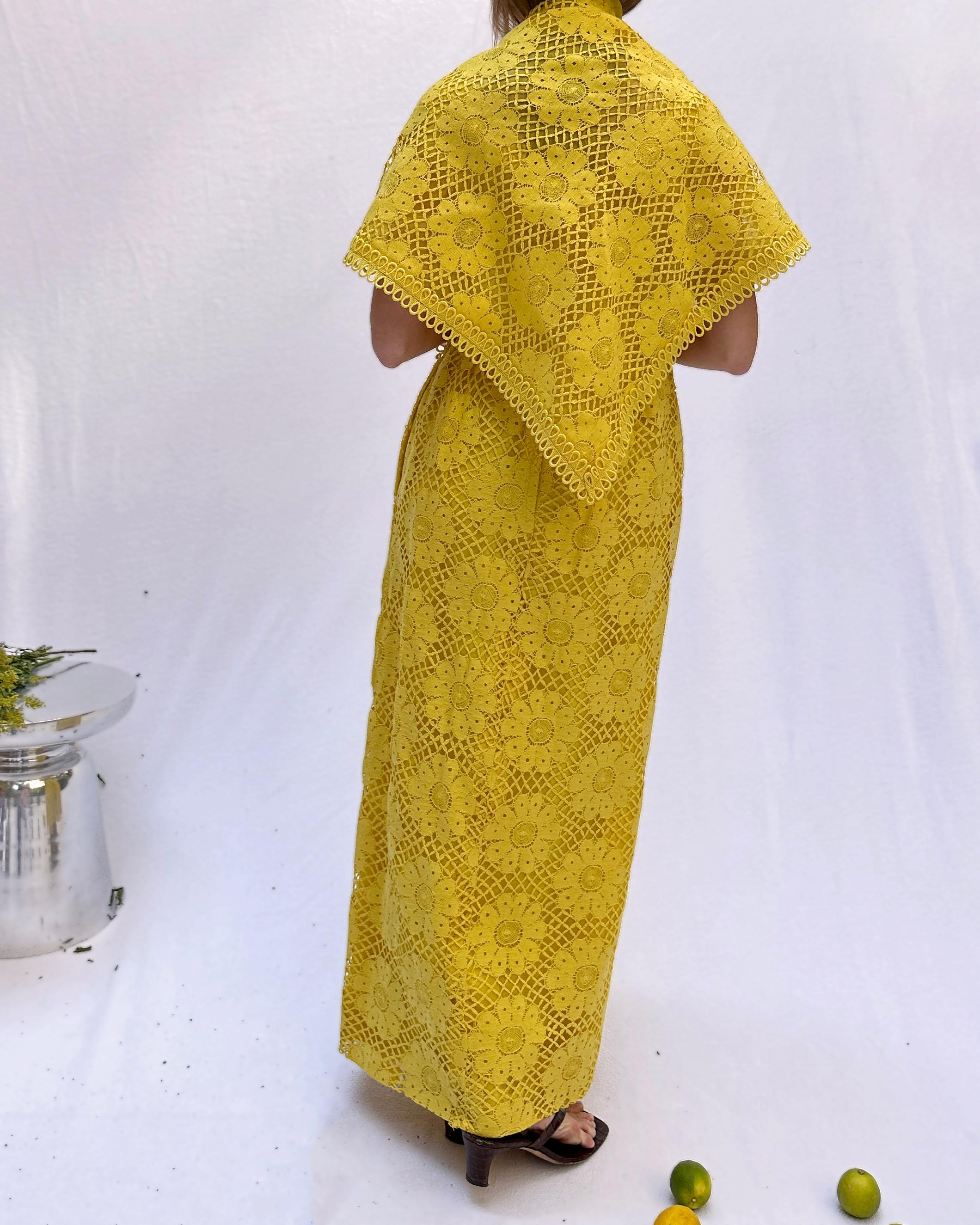 Vintage Lillie Rubin Crochet Lace Column Dress For Sale 1