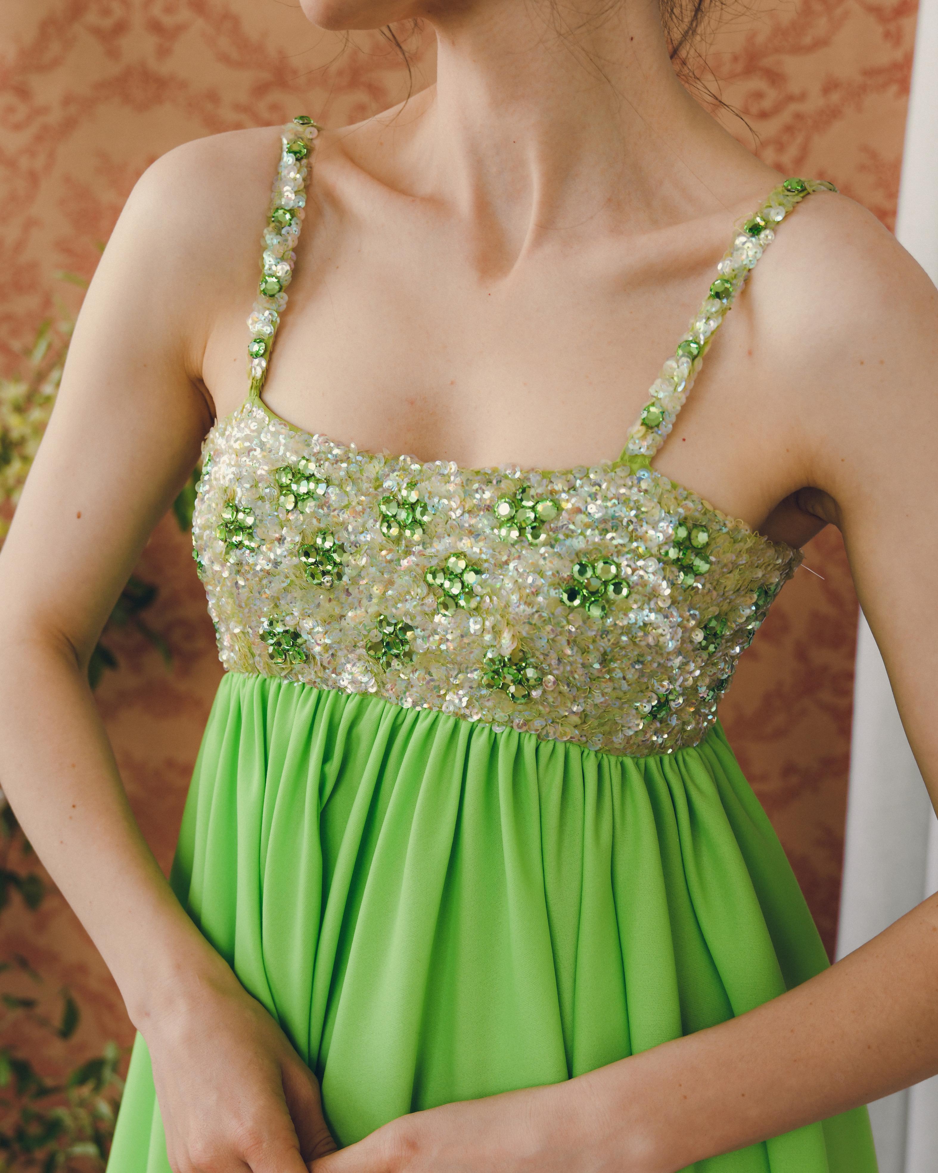 Vintage Lillie Rubin Empire Waist Embellished Gown With Matching Shawl For Sale 2