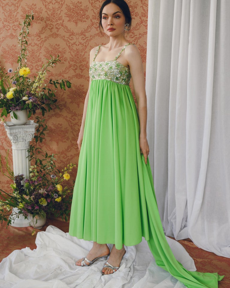 Vintage Lillie Rubin Empire Waist Embellished Gown With Matching Shawl at 1stDibs Vintage Lillie Rubin Empire Waist Embellished Gown With Matching Shawl at 1stDibs