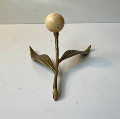Vintage Lily Sculpture - Flower Ornament in Brass