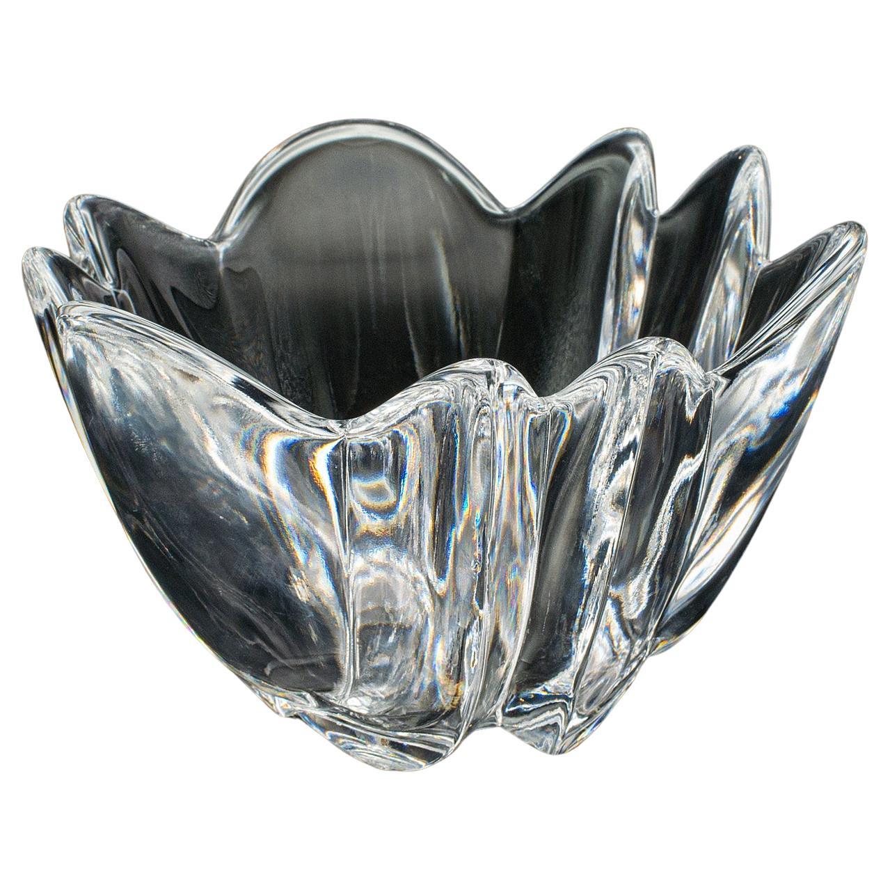 Ciotola vintage a forma di giglio, svedese, art glass, vaso potpourri, Orrefors, C.C.