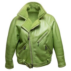 Giacca Moto Vintage Gianni Versace Autunno/Inverno 1994, in pelle e shearling