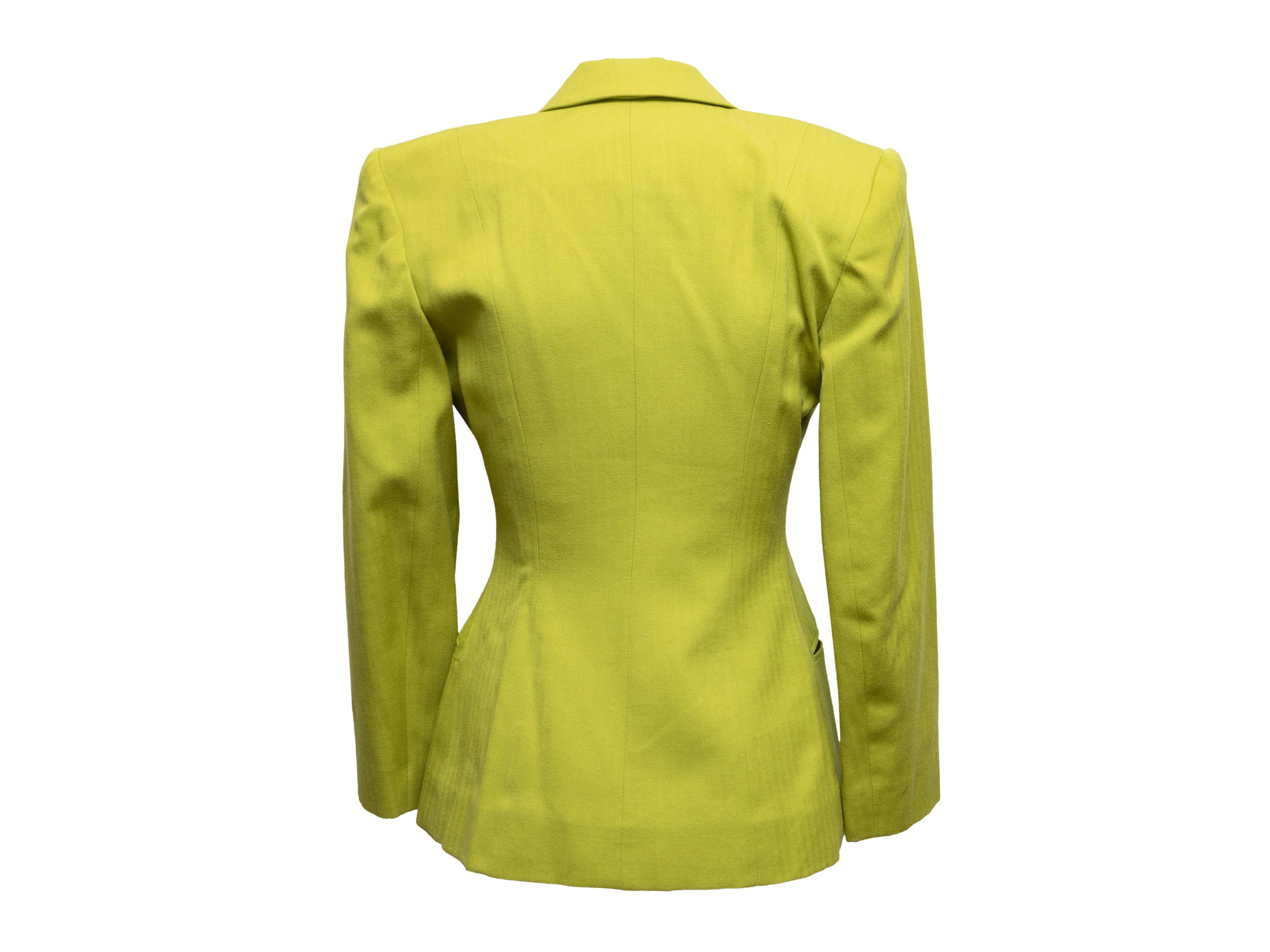 Vintage Lime Green Omo Norma Kamali 1980s Blazer Size US XS/S For Sale 1