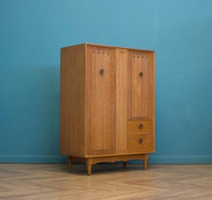 Vintage Limed Oak Compact Wardrobe, 1950s