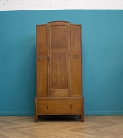 Vintage Limed Oak Wardrobe, 1930s