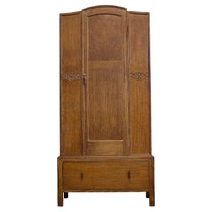Vintage Limed Oak Wardrobe, 1930s