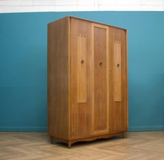 Vintage Limed Oak Wardrobe, 1950s