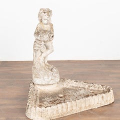 Vintage Limestone Garden Sculpture Birdbath, Denmark circa 1920-40