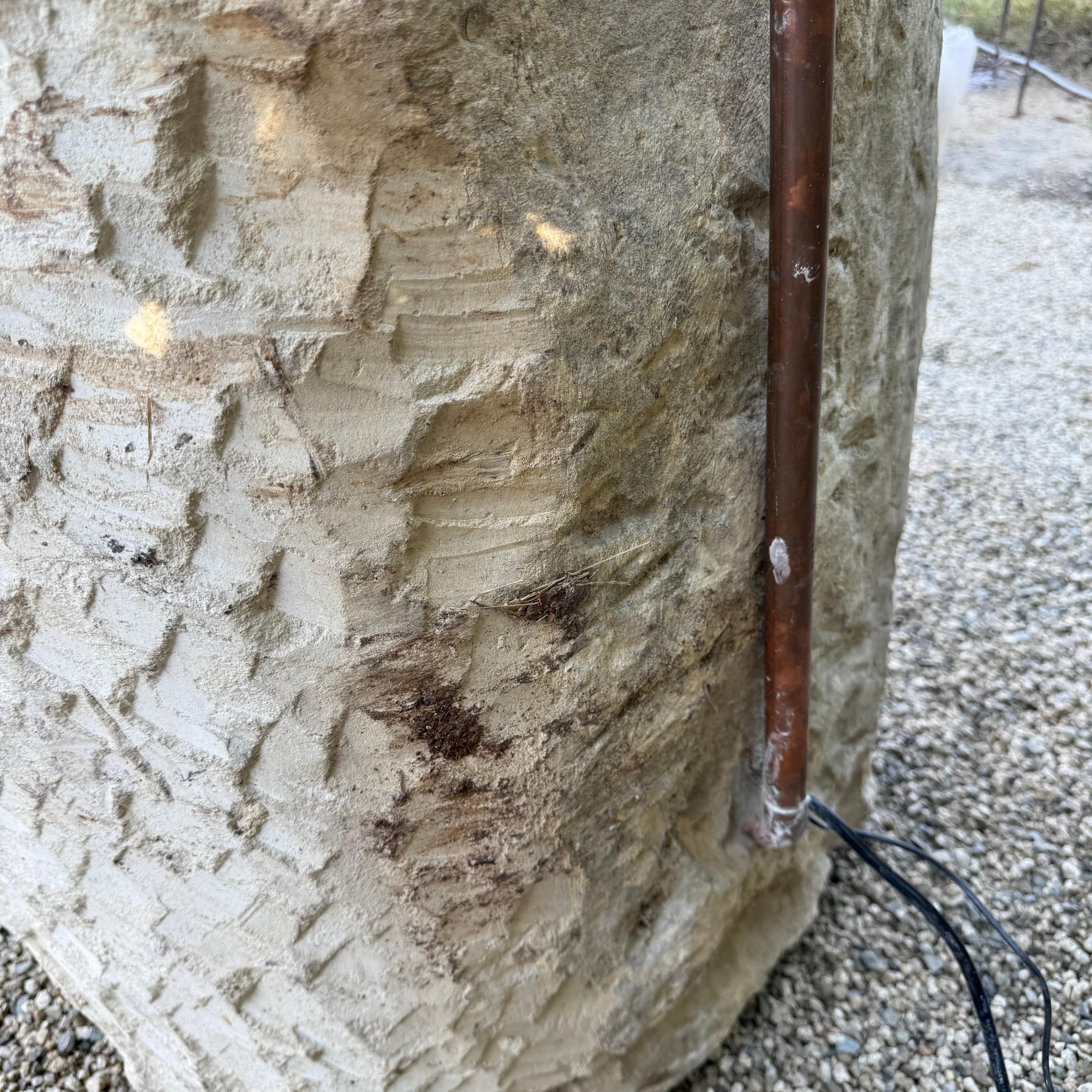Fontana a vasca in pietra calcarea d'epoca con rame in vendita 11