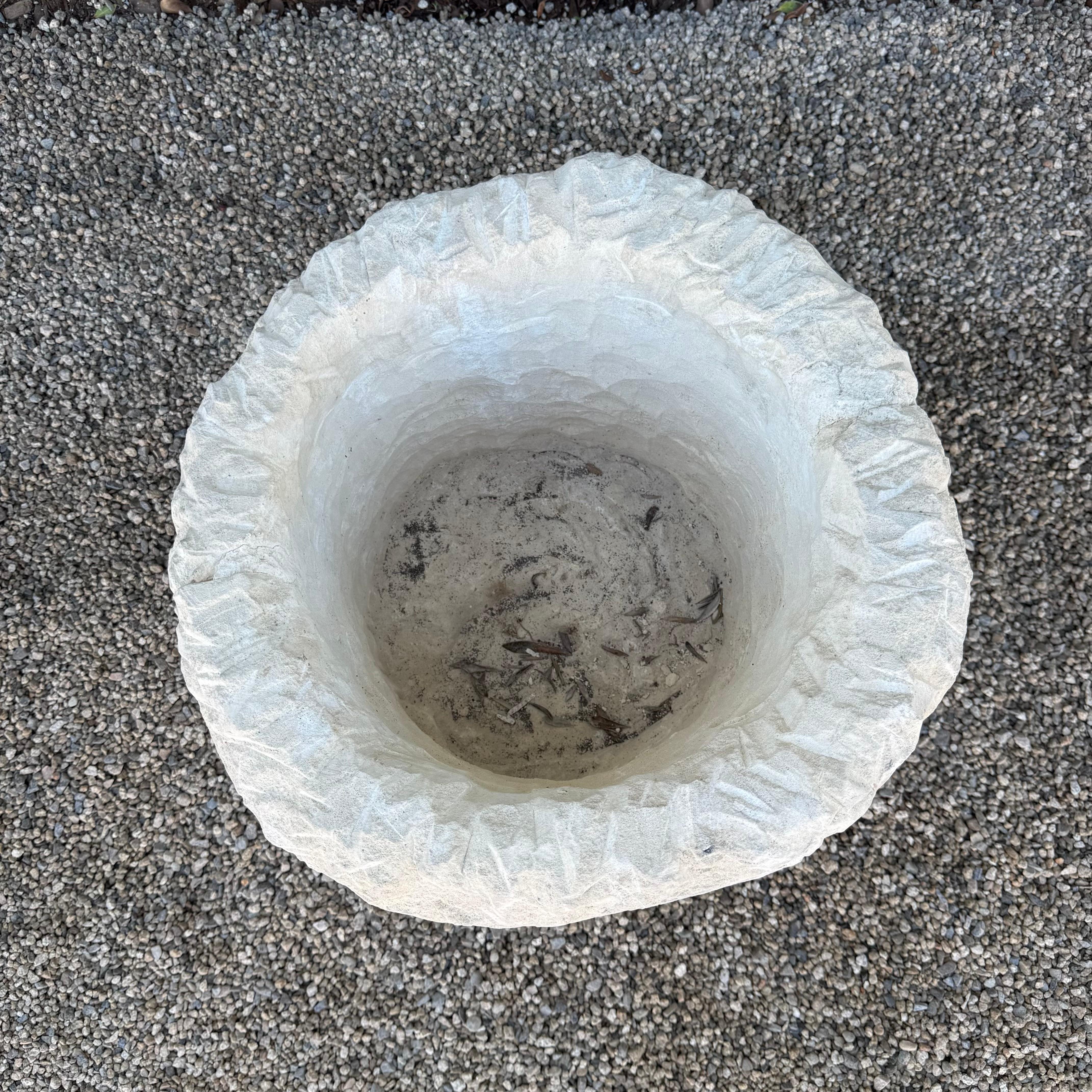 Vintage Limestone Trough Medium Size with Sea Fan Fossilization In Good Condition For Sale In Old Town Orange, CA