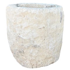 Vintage Limestone Trough Medium Size with Sea Fan Fossilization