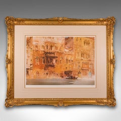 Vintage Limited Edition Art Print, Venice Canal, Framed, William Russell Flint