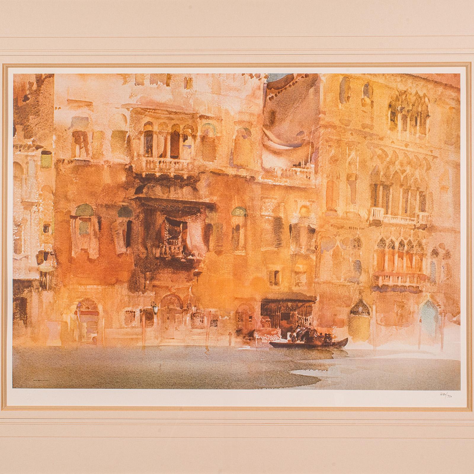 Papier Impression d'art vintage en édition limitée, canal de Venise, encadrée, William Russell Flint en vente