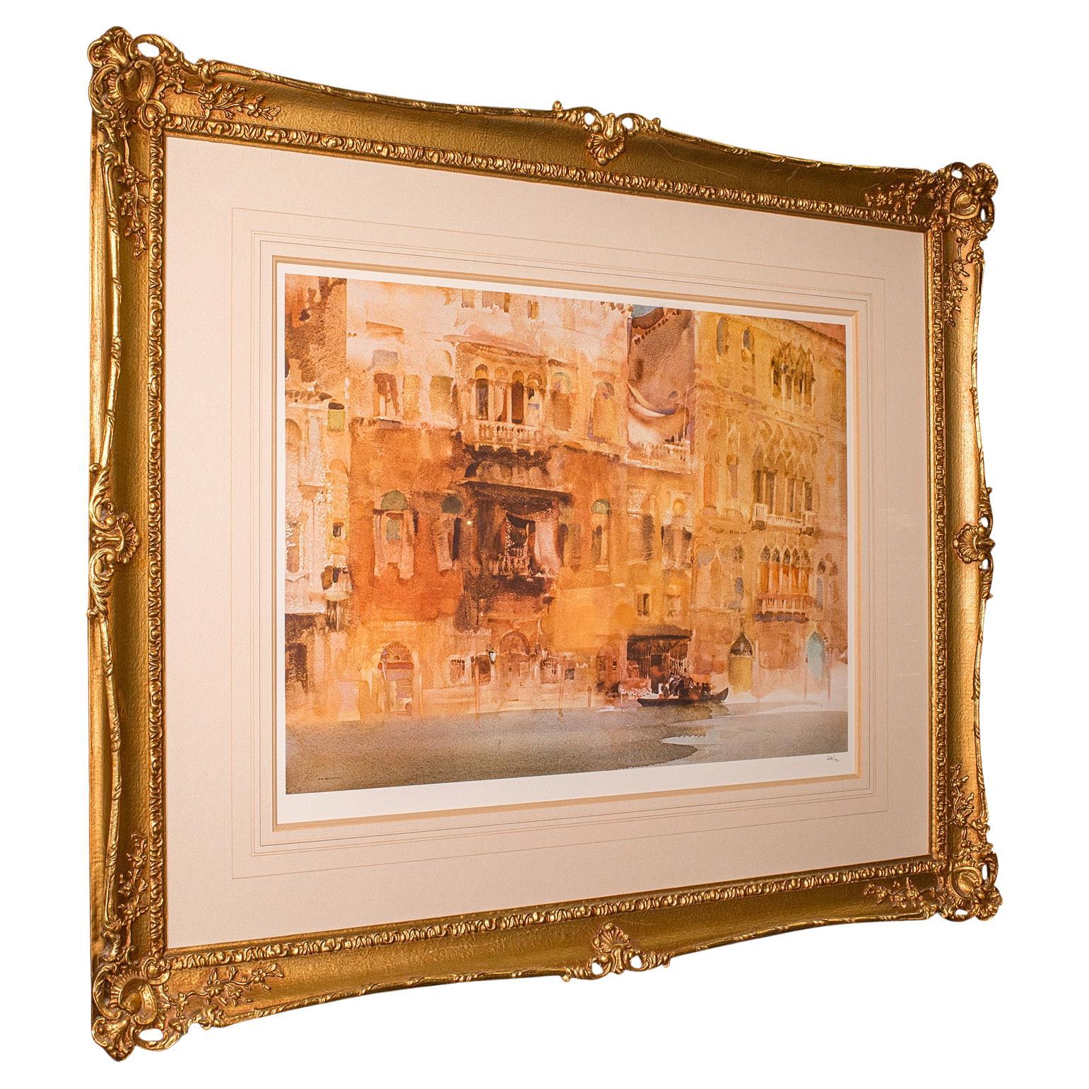 Vintage Limited Edition Art Print, Venice Canal, Framed, William Russell Flint