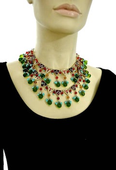 Vintage Limited Edition CHRISTIAN DIOR Gripoix Glass Enamel Belt Necklace