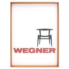Póster vintage de edición limitada Hans J. Wegner en marco de Hans J. Wegner