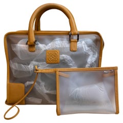 Vintage Limited Edition LOEWE Vinyl Amazona 32 Boston Bag Brown Calfskin