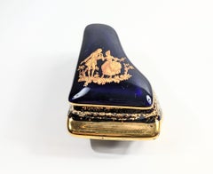 Vintage Limoges 22k Gold Trinket Piano Box Louis XVI Courtesan Scene
