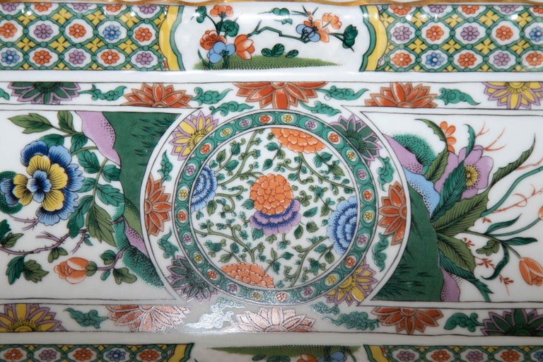 Japonisme Vintage Limoges Bernardaud Asian Imari Pattern Porcelain Cake Handled Tray